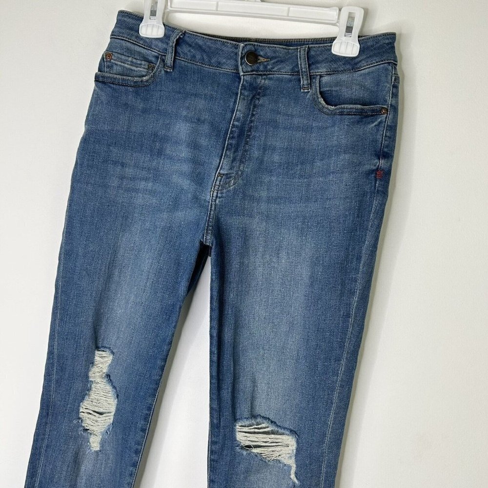 Warp and Weft Straight Crop Jeans Womens Size 30 High Rise Dip Dye - Picture 2 of 12